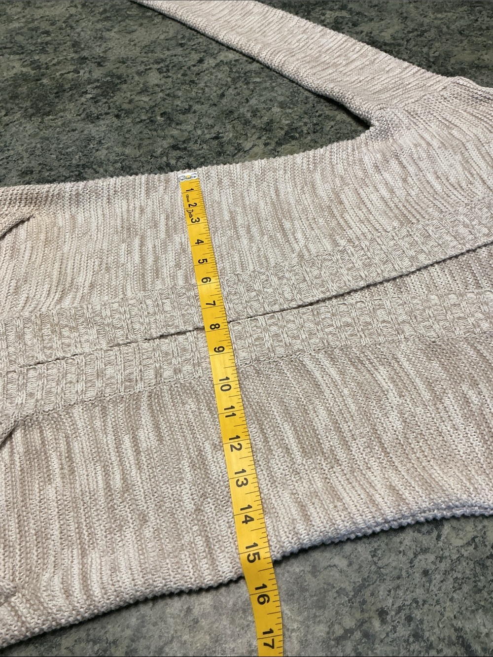 Express Light Beige Open-Front Ribbed Cardigan - Picture 8 of 10